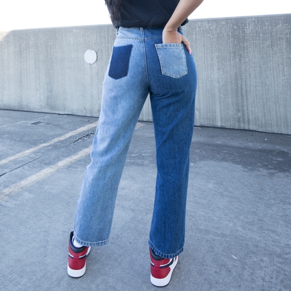 COLOR BLOCKING DENIM - BRAND NEW - NEON ROSE
